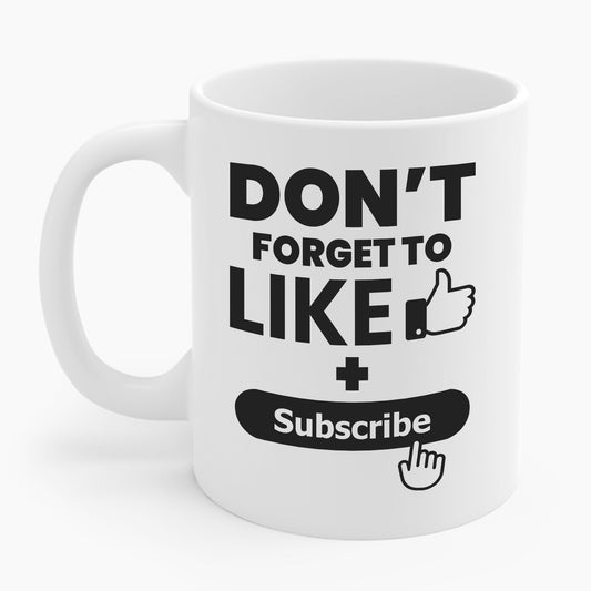 Social Media Influencer Like and Subscribe Coffee Mug For Men Women YouTuber