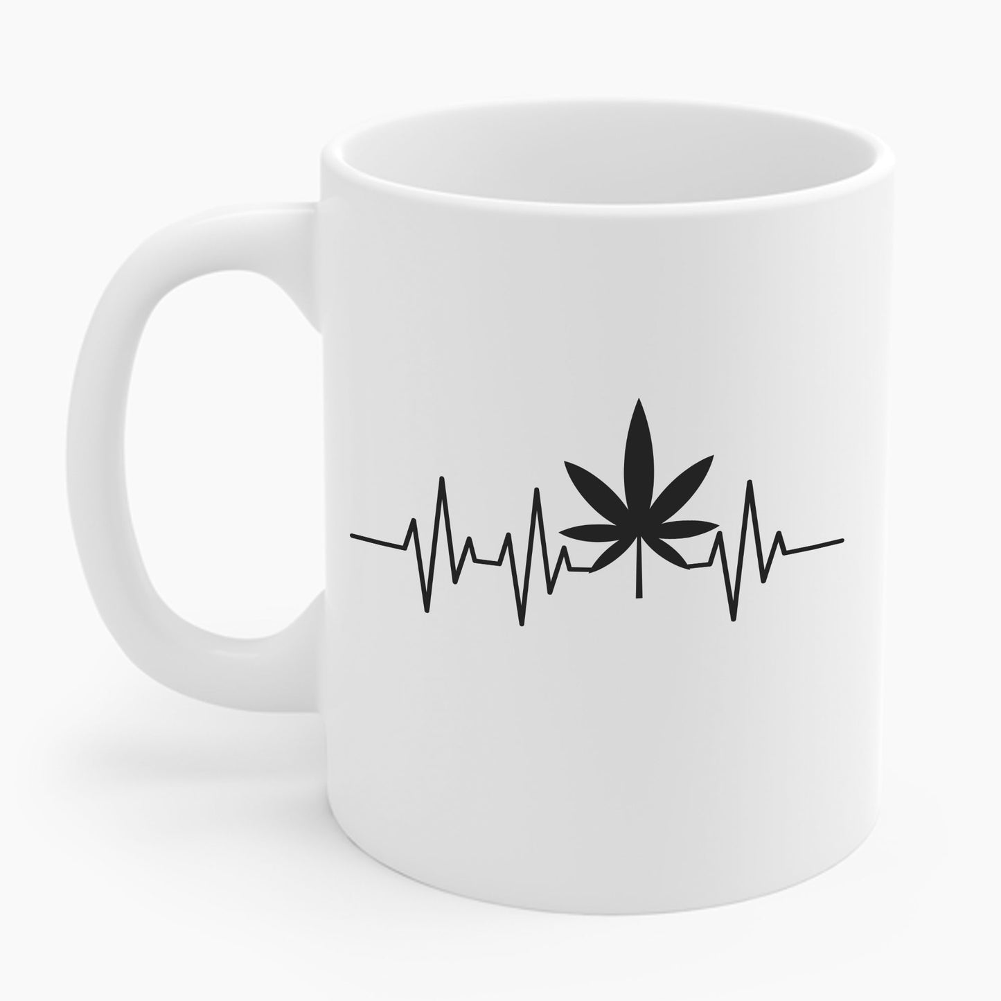 Funny Weed Cannabis Marijuana Leaf Heartbeat Stoner Tie Dye Coffee Mug For Men Women