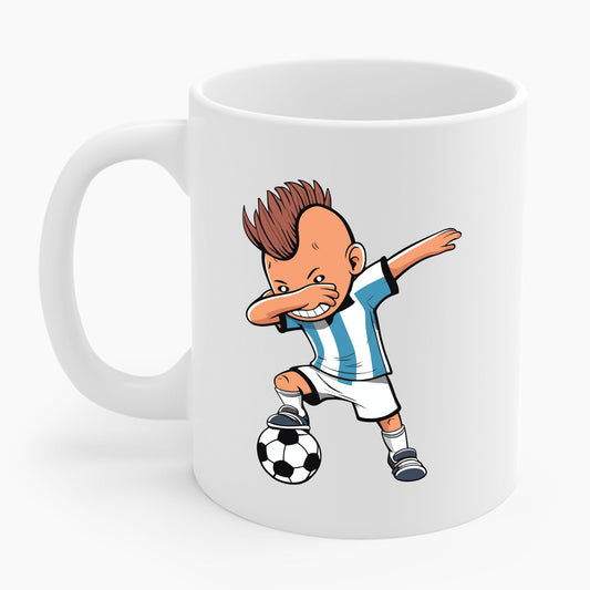 Funny Dabbing Soccer Argentina Jersey Mug, Dab Kids Boys Coffee Mug For Men Women Kids