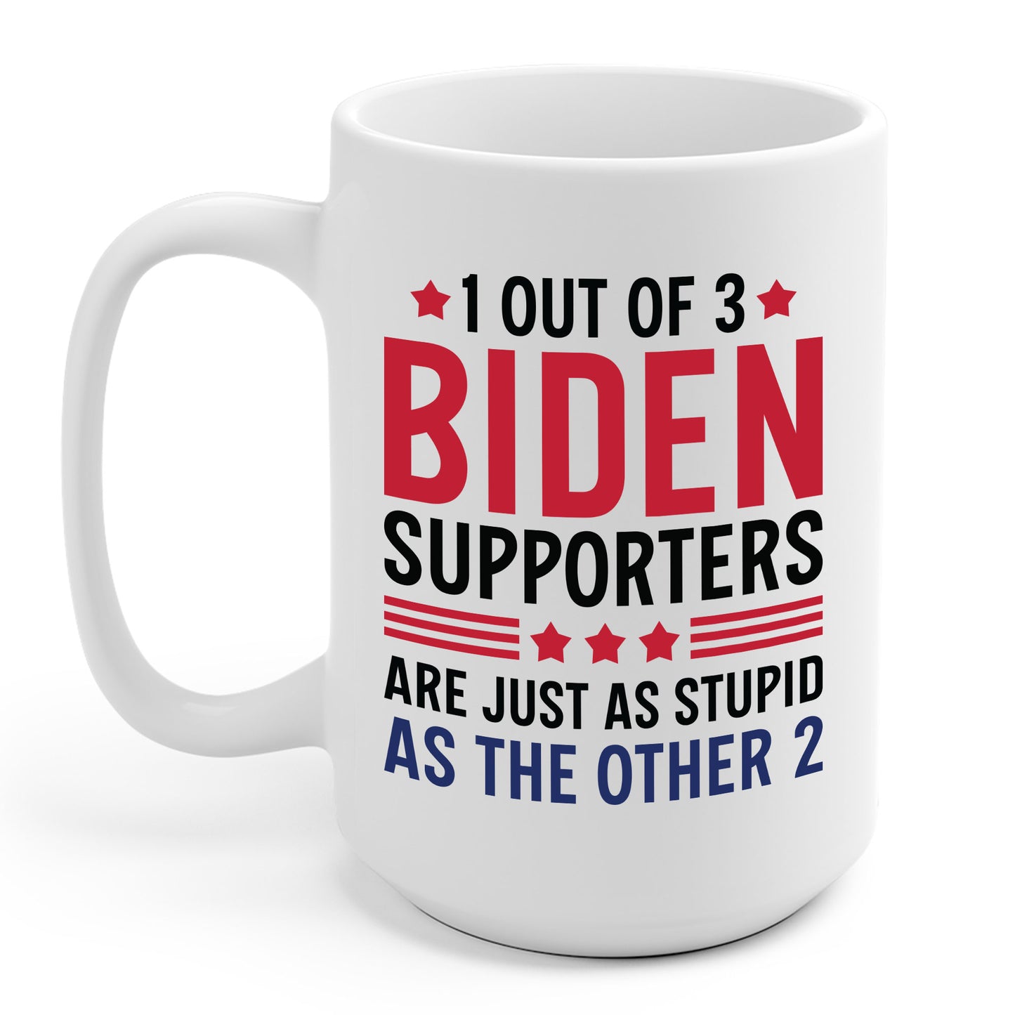 Funny 1 Out Of 3 Biden Supporters Are As Stupid As The Other 2 Anti Biden Coffee Mug