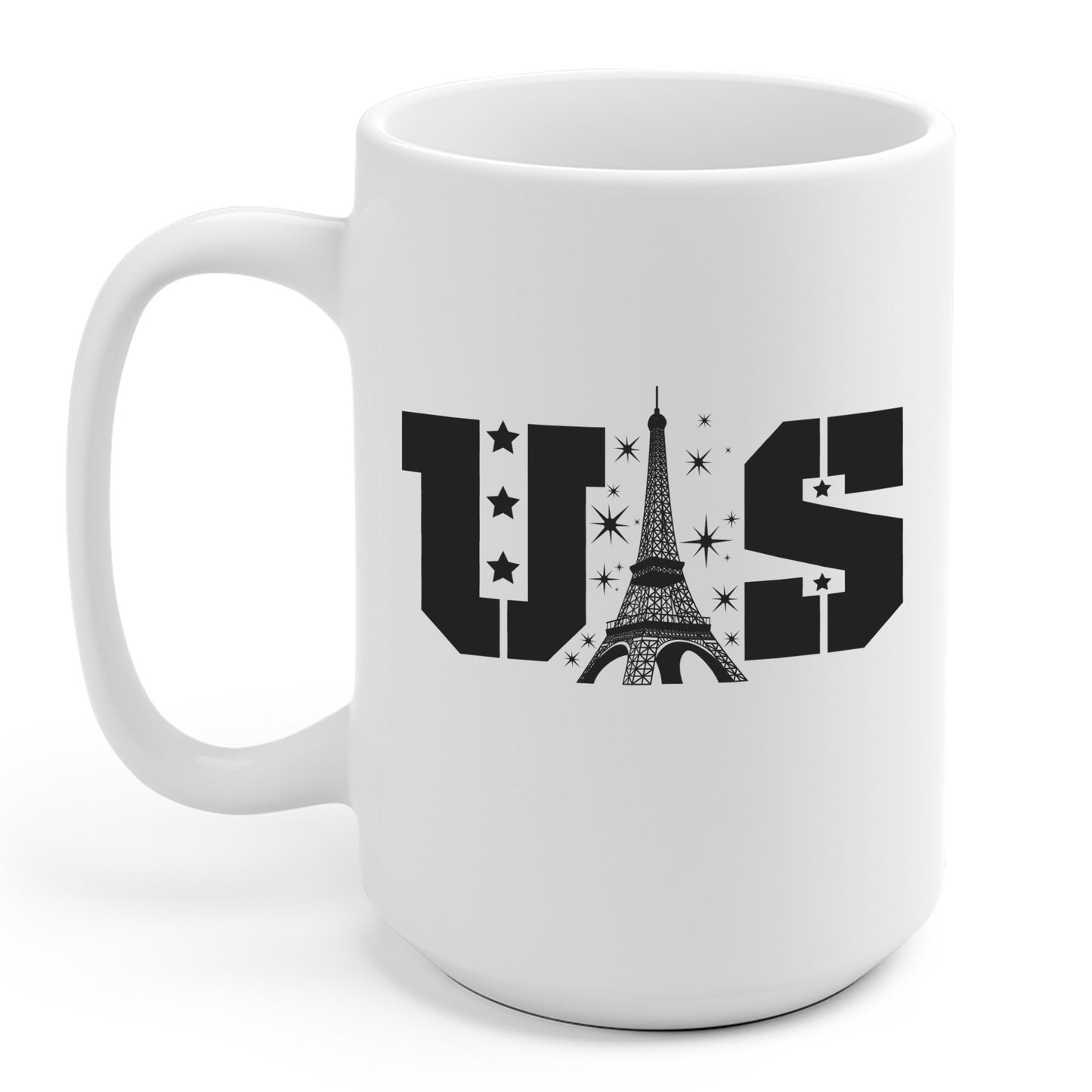 USA Eiffel Tower 2024 Summer Sports Patriotic Supporter Coffee Mug For Men Women