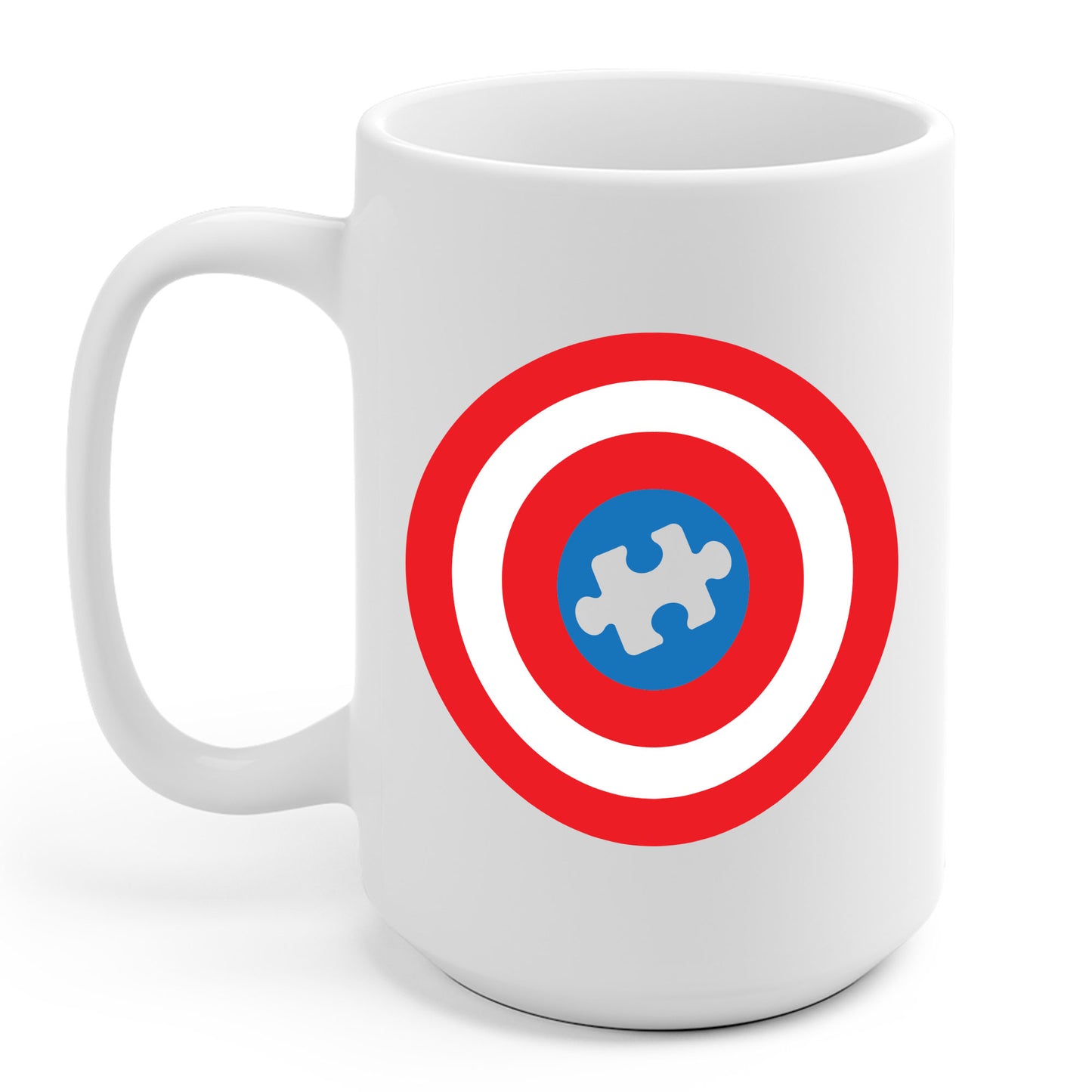 Captain Autism Awareness Superhero Puzzle Shield Coffee Mug For Men Women