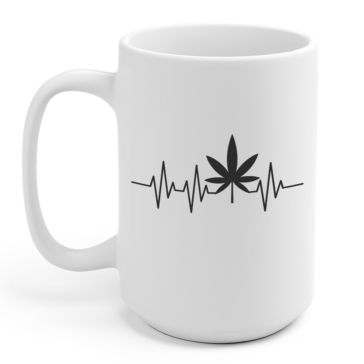 Funny Weed Cannabis Marijuana Leaf Heartbeat Stoner Tie Dye Coffee Mug For Men Women