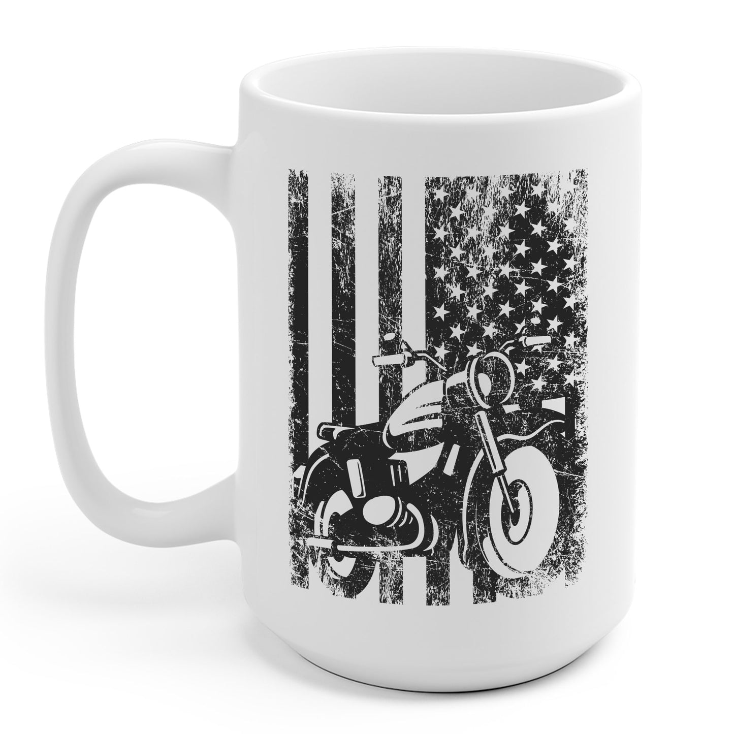 Motorcycle USA Flag Retro Viintage Biker Motercross Coffee Mug For Bikers