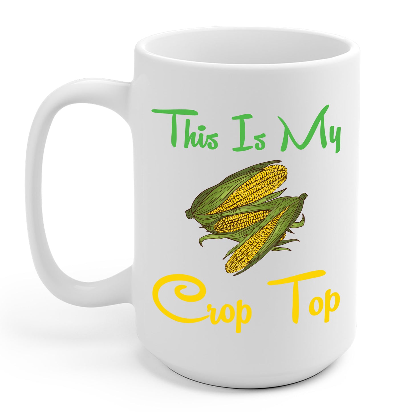 Funny This is my Crop Top Farmer Farming Corn Lover Pun Joke Coffee Mug