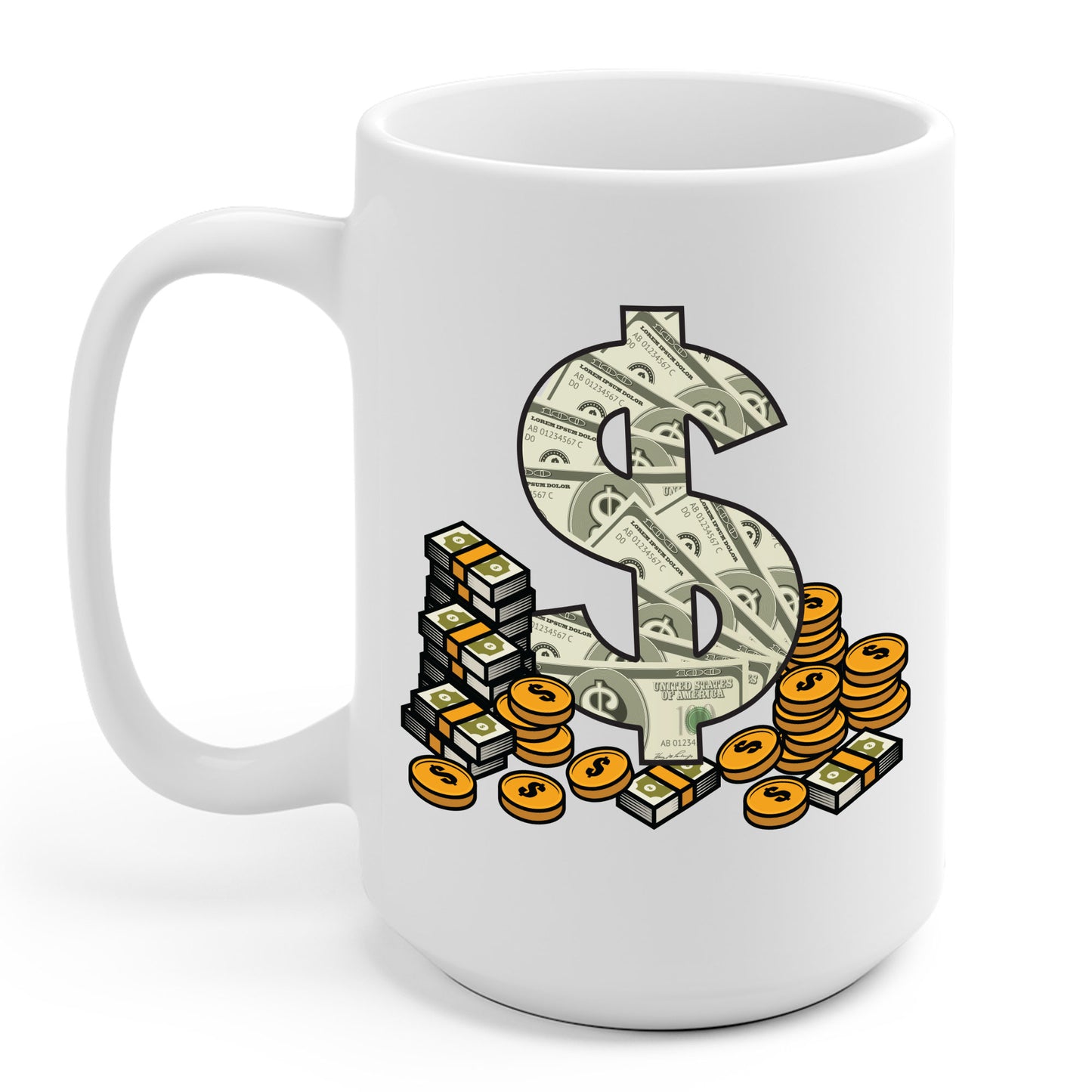 Cool As Dollar Bill Dollar Sign $$ Gift Coffee Mug For Men Women