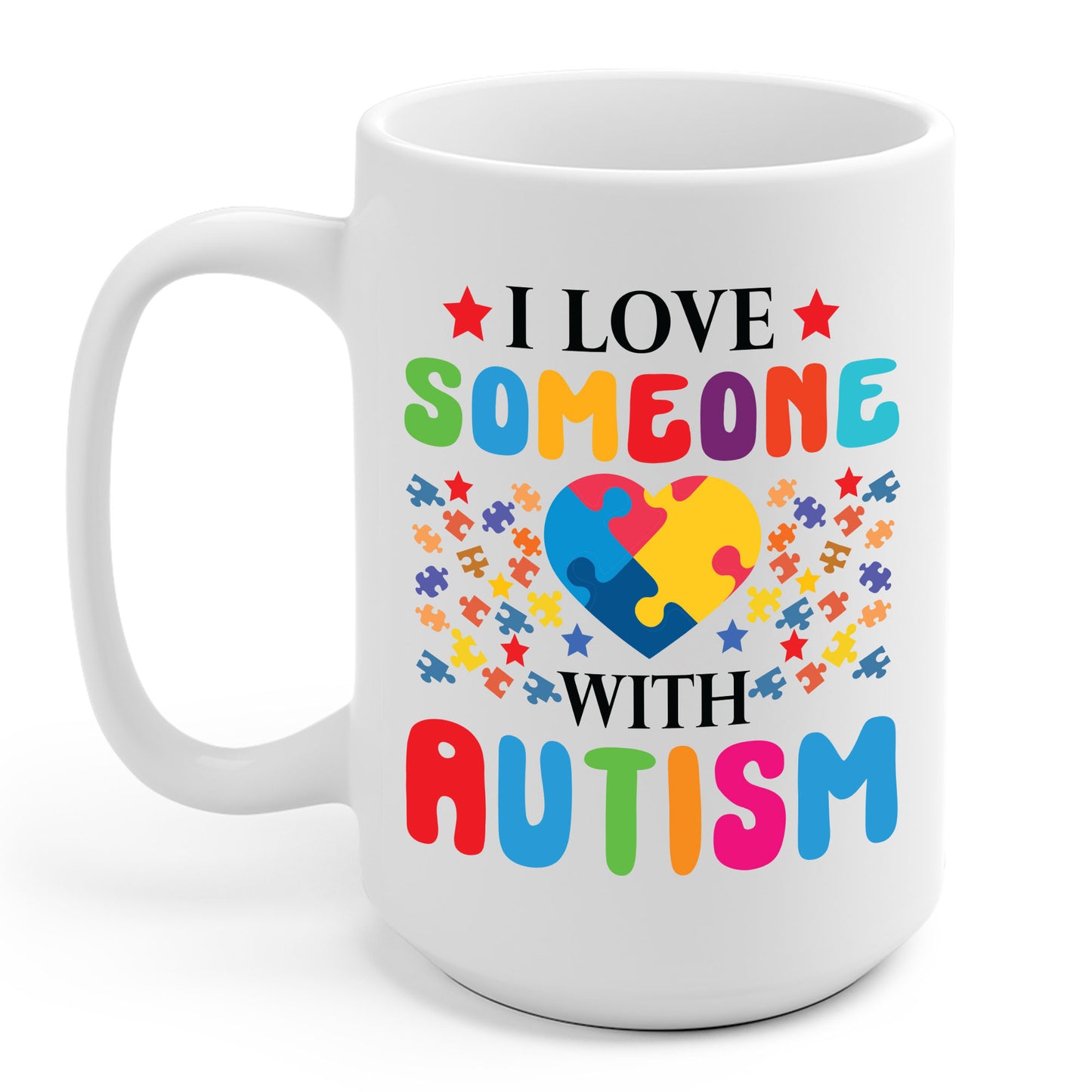 Funny I Love Someone with Autism Awareness Coffee Mug For Men Women