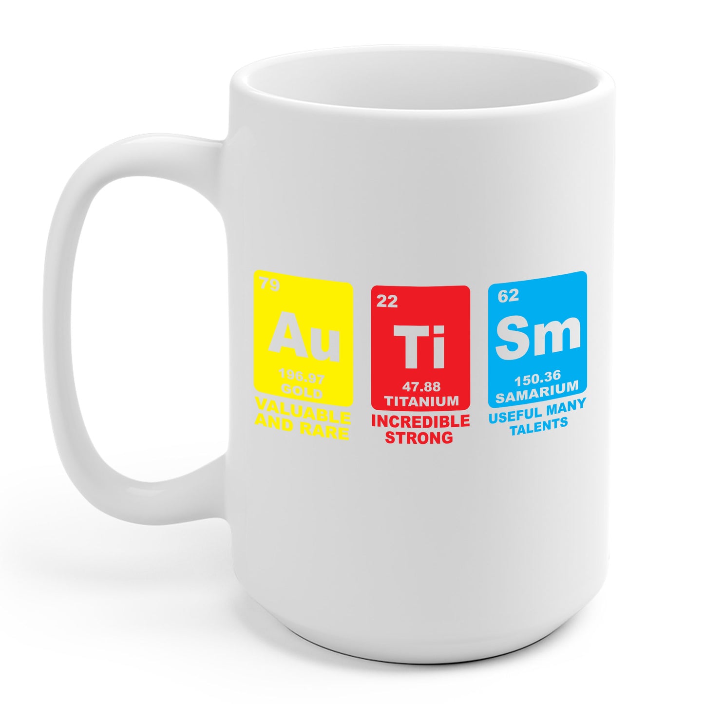 Autism Awareness Women Men Kids Elements Periodic Table ASD Chemistry Coffee Mug