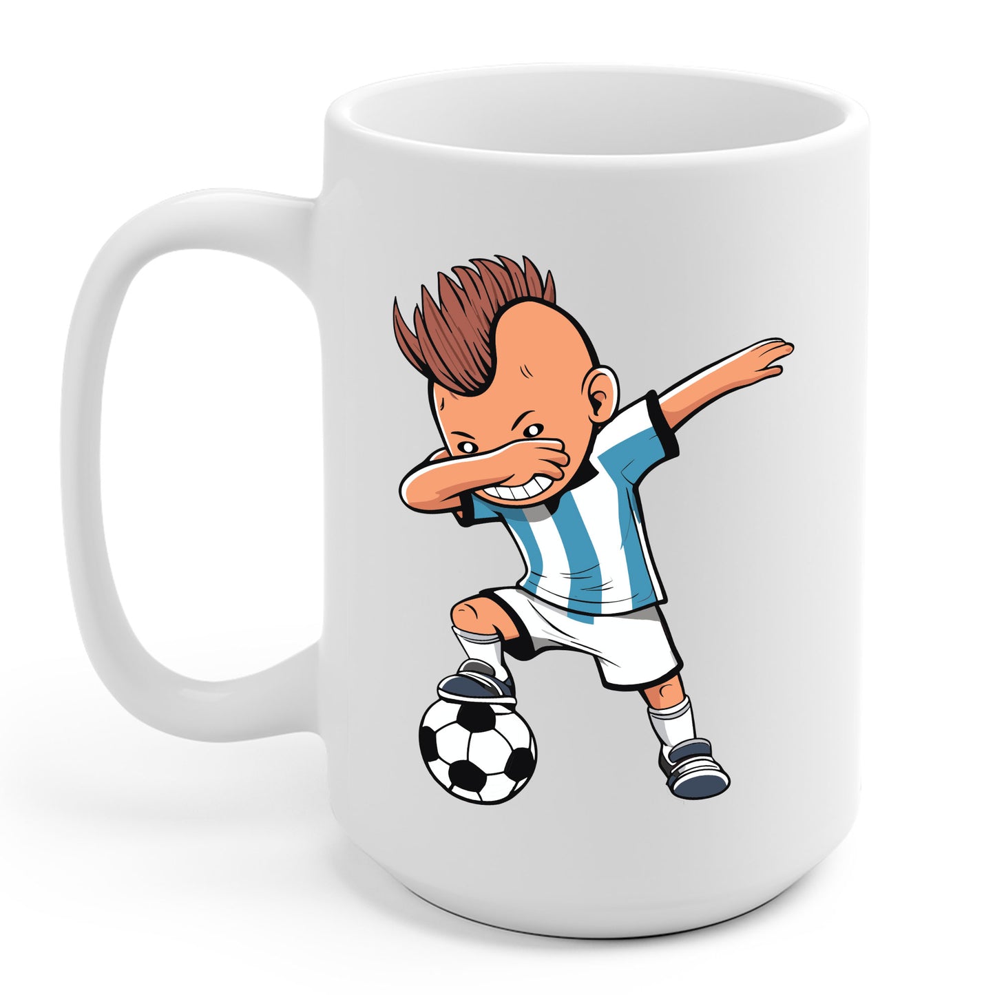 Funny Dabbing Soccer Argentina Jersey Mug, Dab Kids Boys Coffee Mug For Men Women Kids