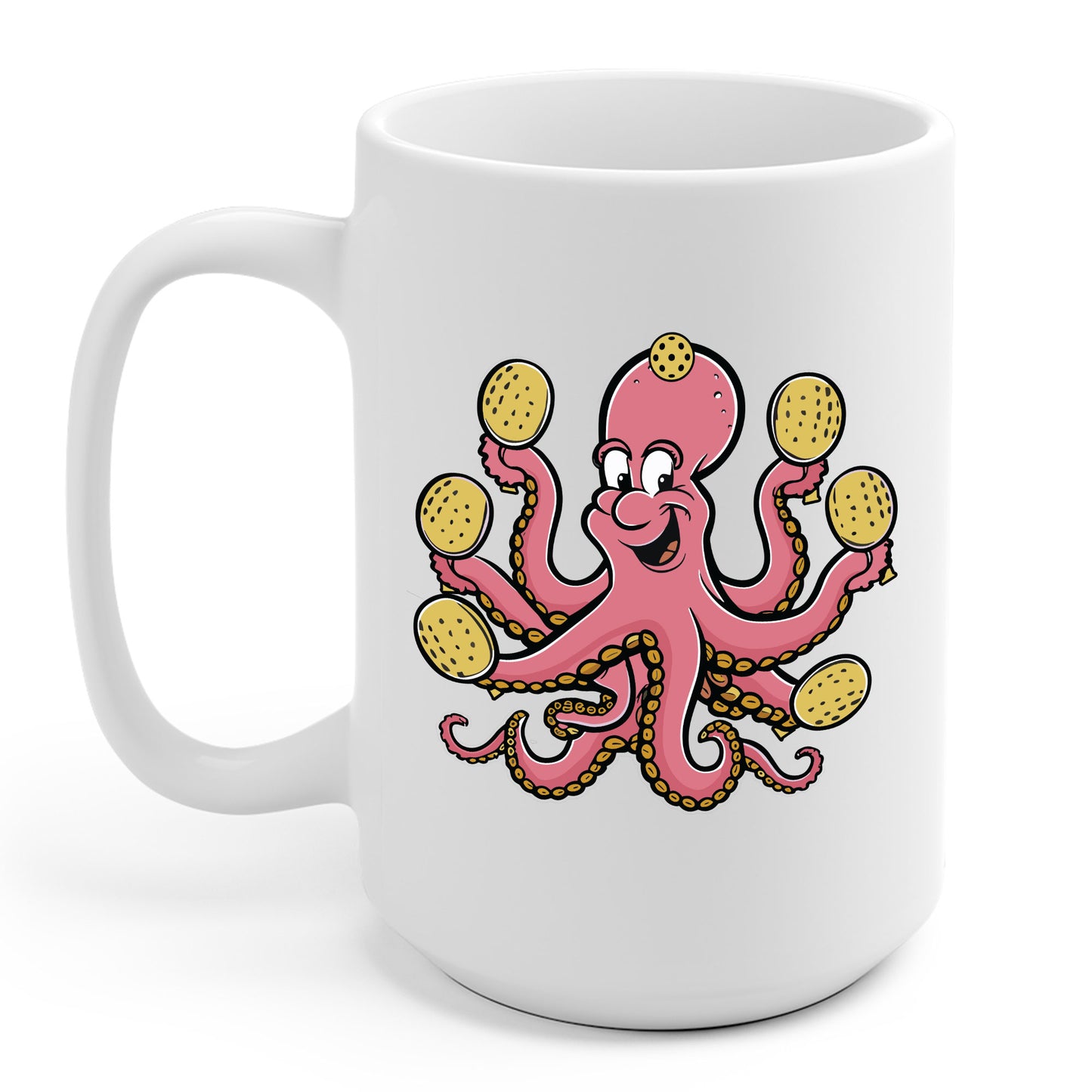 Funny Pickleball Octopus, Cool Pickleball Art For Men Women Paddle Coffee Mug