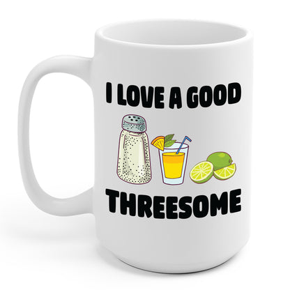 Funny Salt Lime Tequila Threesome Bartender Bar Drink Adult Humour Coffee Mug