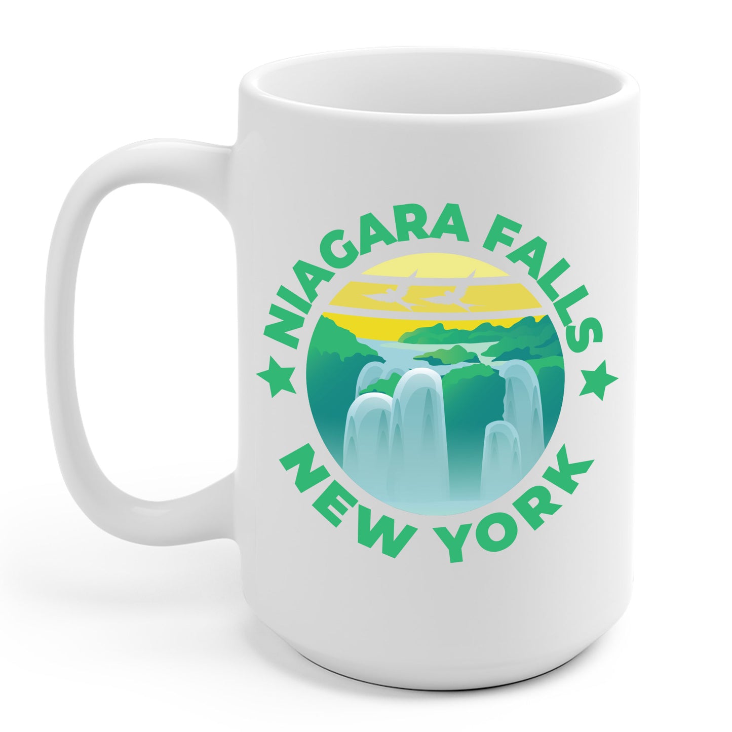 Niagara Falls New York NY Vintage Nautical Waves Coffee Mug For Men Women